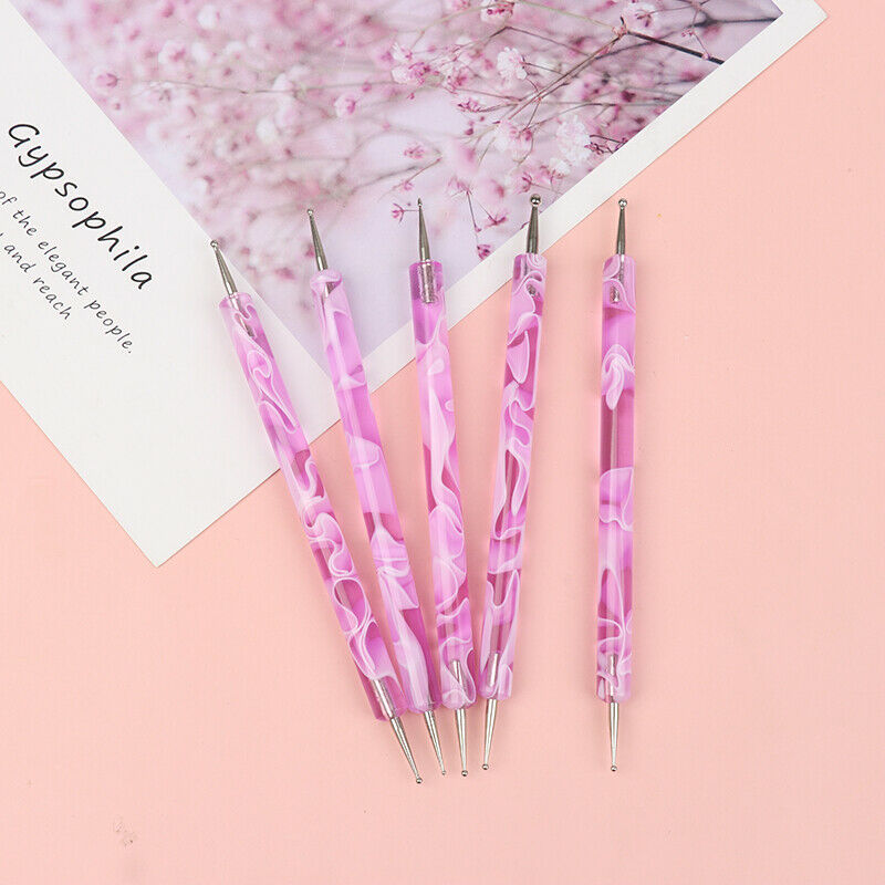 5Pcs Nail Dotting Pen Marbleizing 2-ends DIY Decoration Manicure Nail Art ToFCA