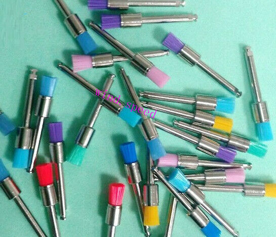 100pcs Colorful Nylon Polishing Brushes Dental Latch Flat Polisher Brush Small