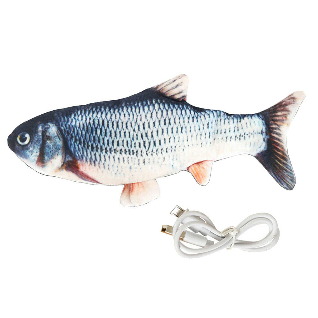 2Pcs Cat â€‹Artificial Moving Fish Toys Funny Realistic Cat Chew Kicker Toys