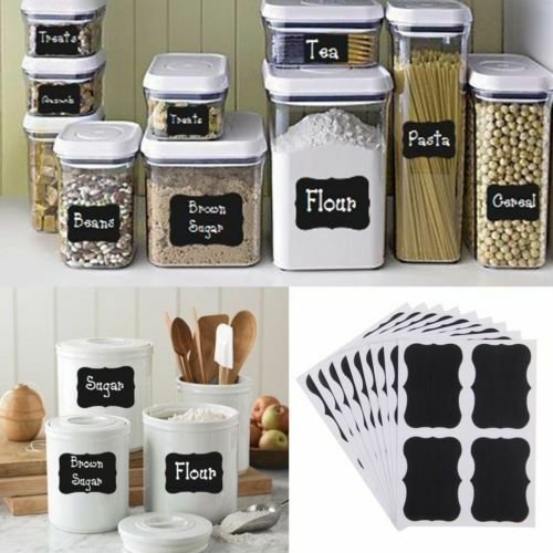 36Pcs Chalkboard Blackboard Stickers Decals DIY Craft Home Kitchen Jar Labels
