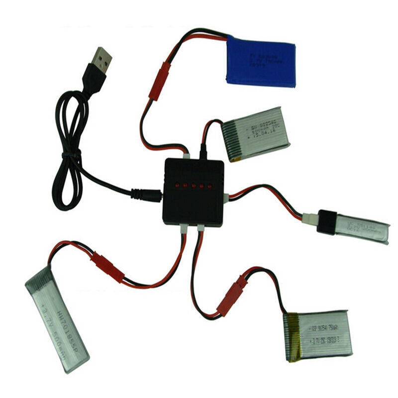 Usb Charger 1 To 4 for 4 Battery Syma X5c X5sc X5a H5c Lipo 3 7V 500 Mah 25c Rc