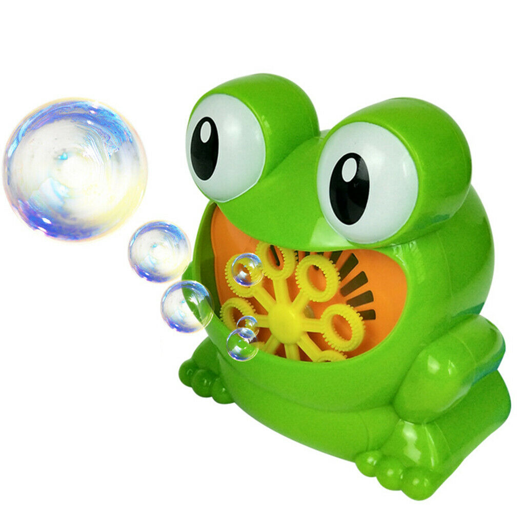 Portable Cute Frog Shape Automatic   Blower Kids Toys Green
