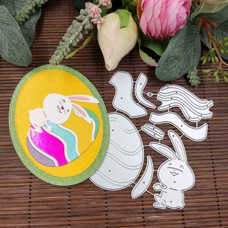 Easter Eggs Rabbit Metal Cutting Dies Stencil Scrapbooking DIY Album Stamp Paper