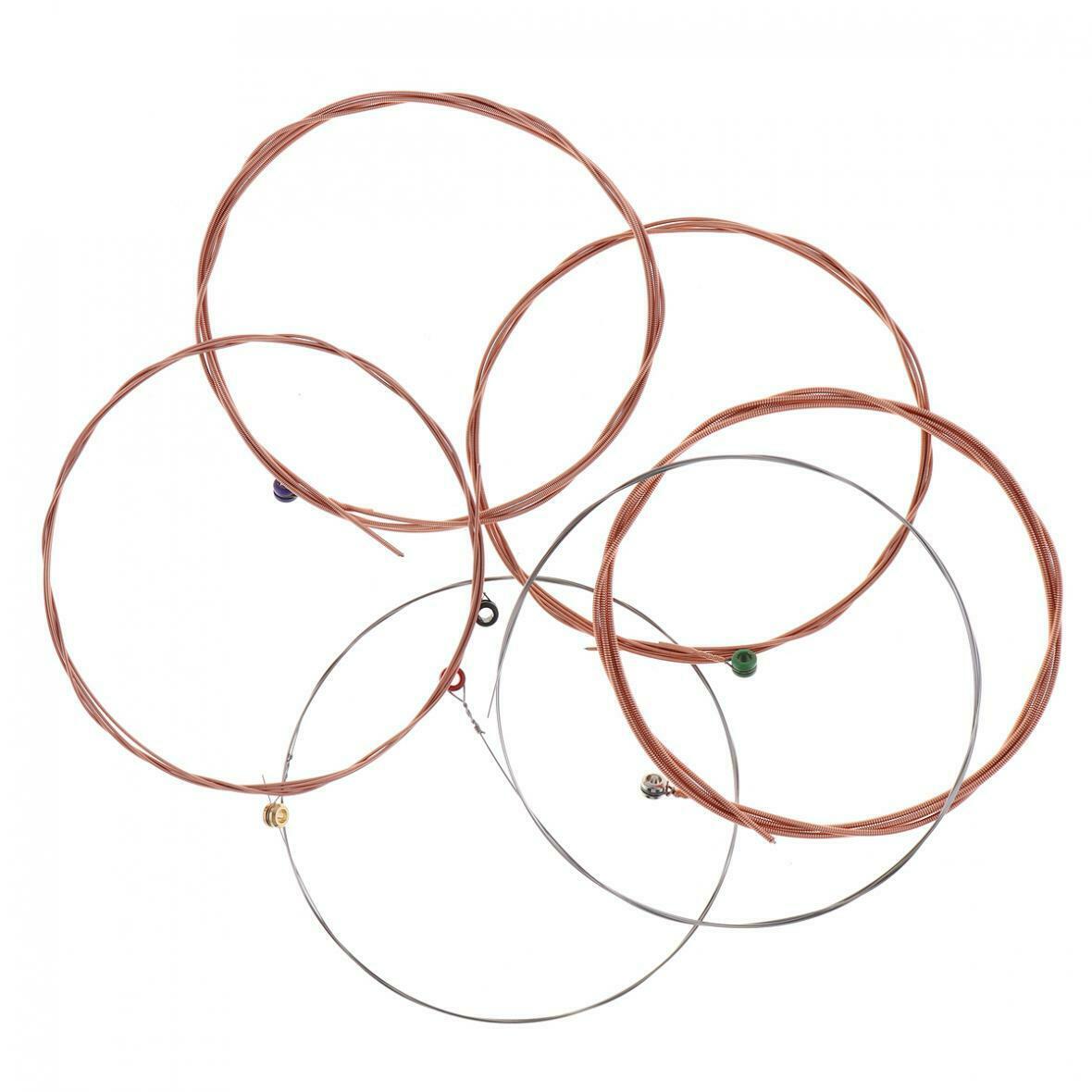 6Pcs Guitar String 010-047 Red Copper Strings Anti Rust Coat Full Bright Tone