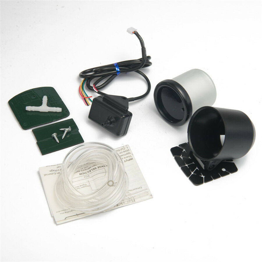 7Color LED Electrical Car Bar Turbo Boost Gauge Meter With Sensor Holder 2" 52mm