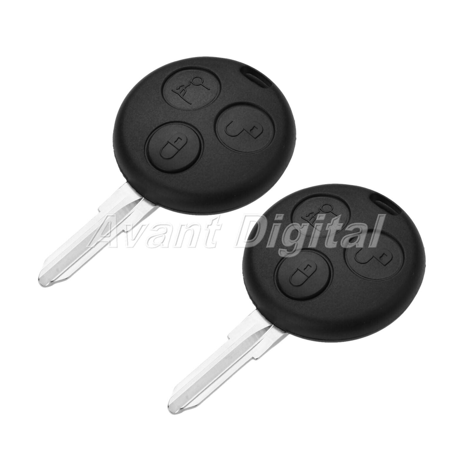 2Pc Car Remote Key 3 Button 433MHz Fit For Mercedes Benz Smart Passion 2000-2004