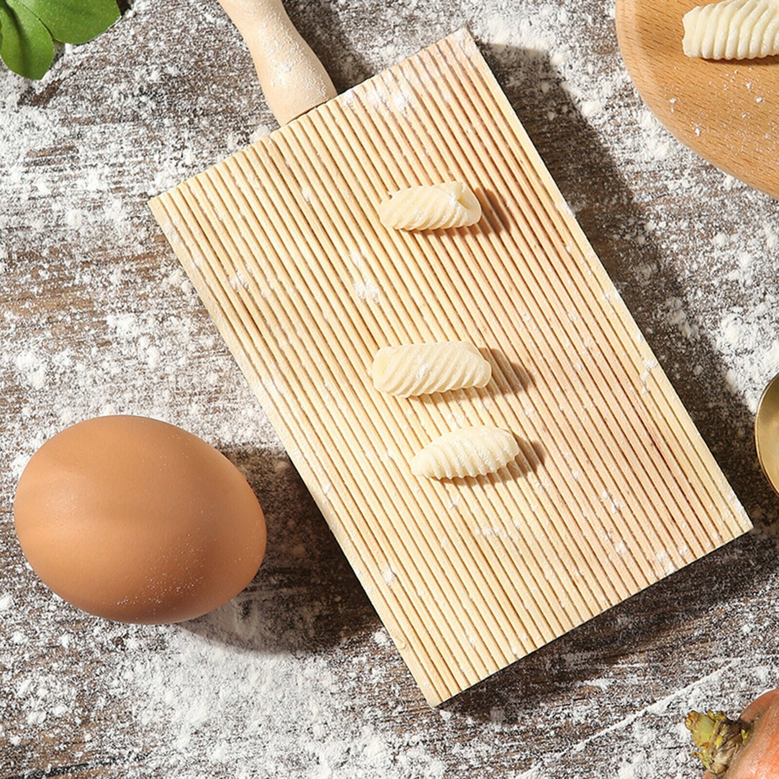 Wood Pasta Board Homemade Cooking Home Pasta Gnocchi Stick Roller Tool