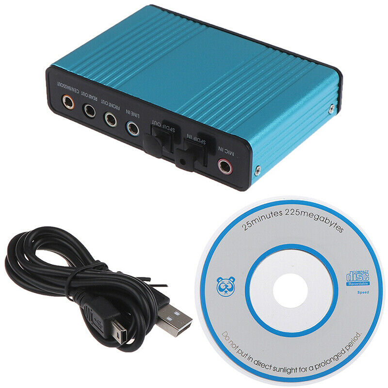 USB Sound Card 6 Channel 5.1 Optical External Audio Card CM6206 ChipsetBDDD