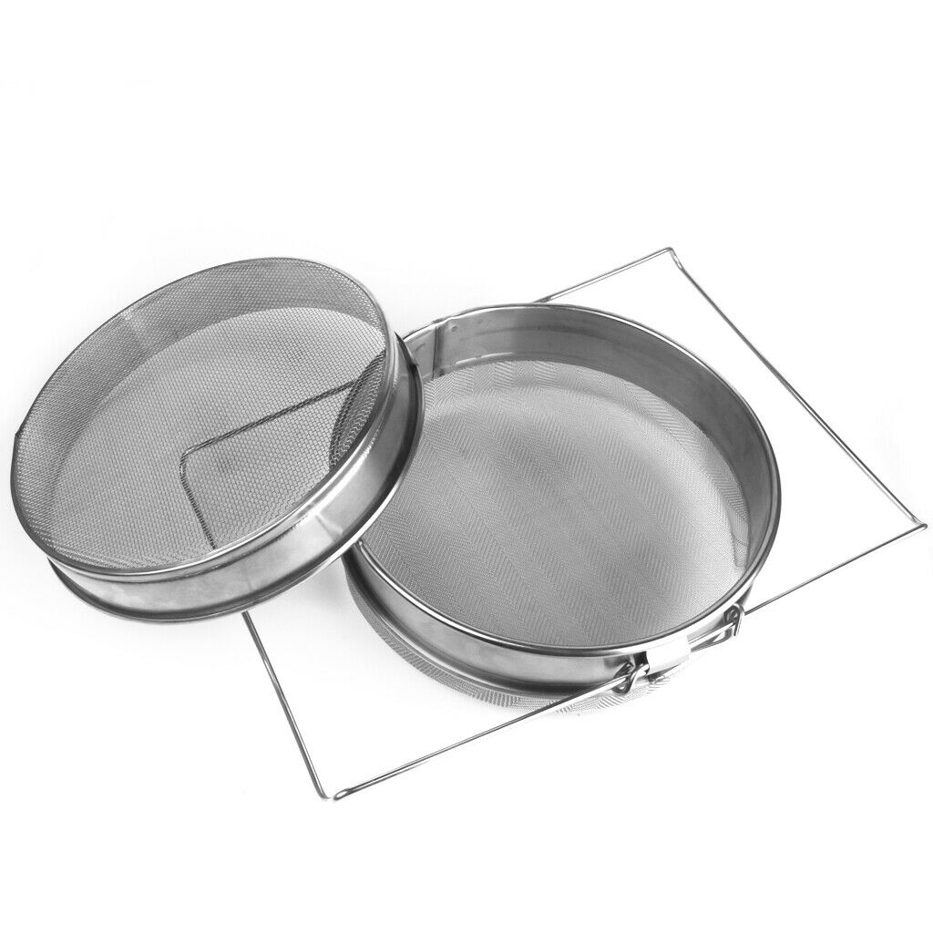 1 Set Double Sieve Honey Filter Strainer Beekeeping Equipment Tools New