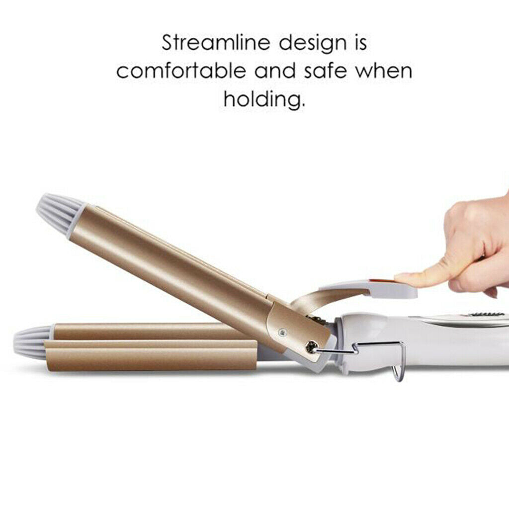 Salon Barber Hair Curler 2-in-1 Adjustable Temperature Tourmaline Ceramic