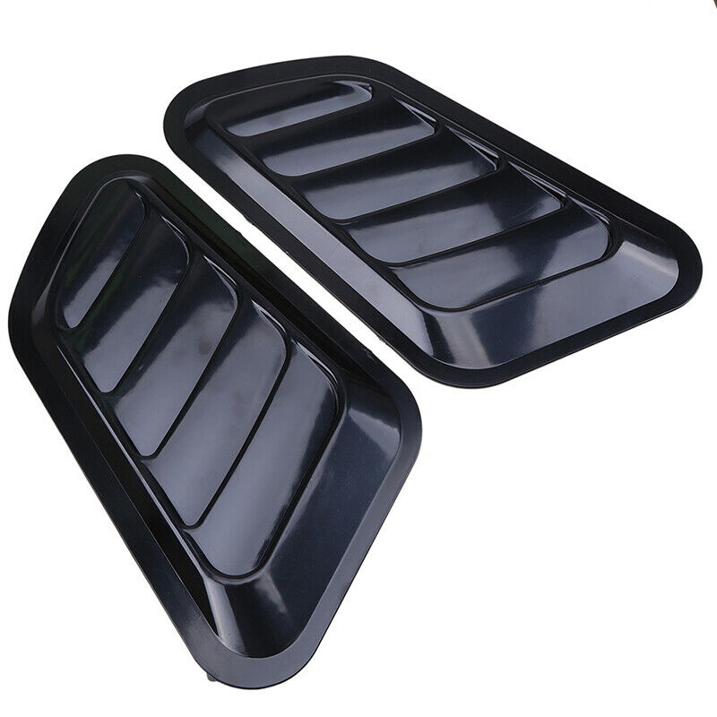 2x Car Hood Bonnet Vent Air Flow Intake Scoop Side Fender Decorative Black