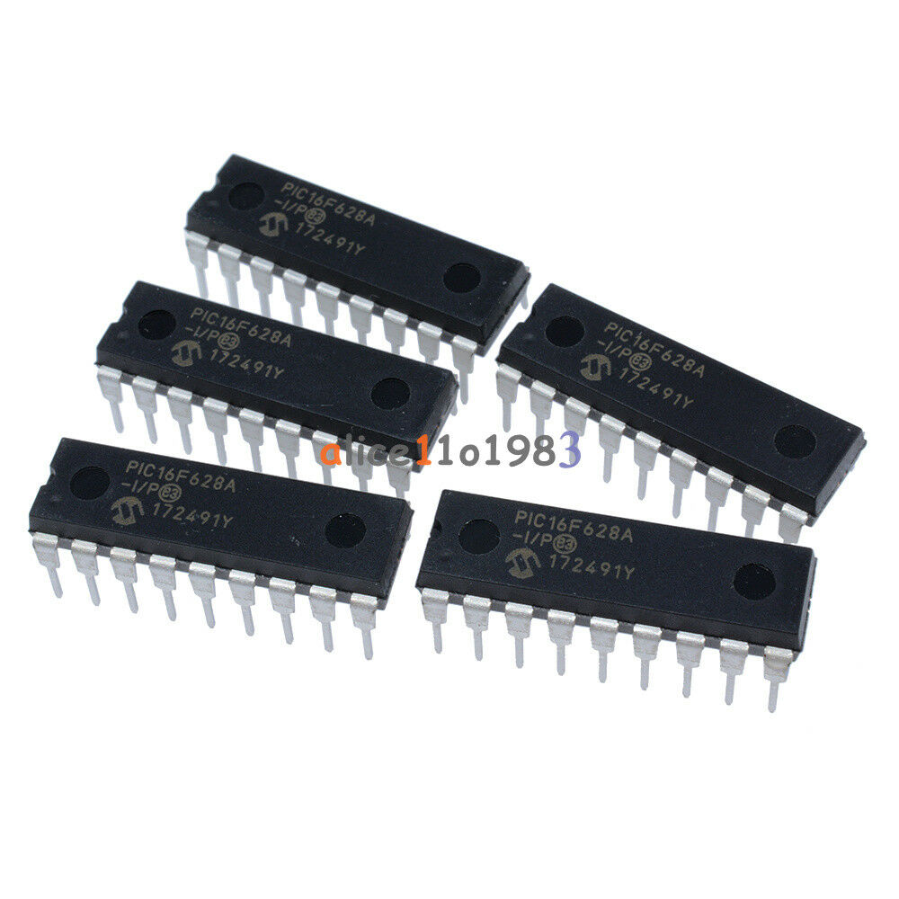 5Pcs IC Microchip DIP-18 PIC16F628A-I/P 16F628A DIP18 Microcontroller