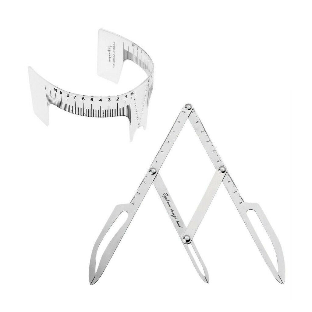 Stainless Calipers Eyebrow Microblading Ratio Measure Tool + Shaper Ruler
