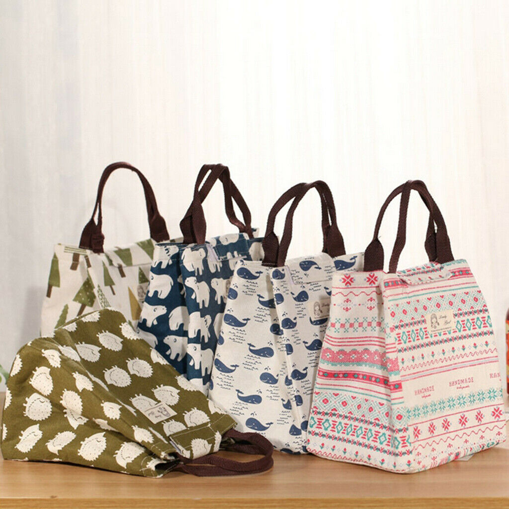 Reusable Lunch Bag Tote Aluminum Foil Thermal Insulated Cooler Bag Lunch Box -