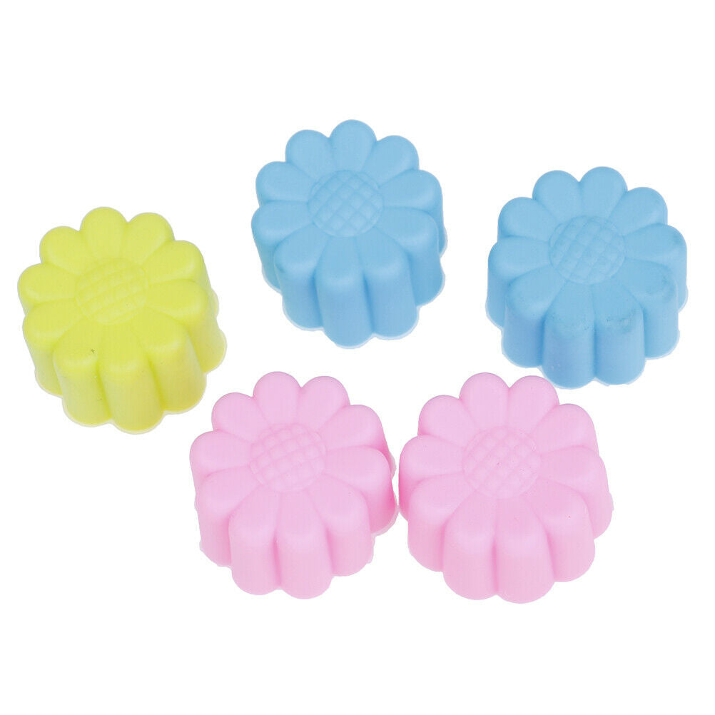 Silicone Sun Flower Muffin Cookie Cup Cake Egg Tart Mold Chocolate Pudding In.DD