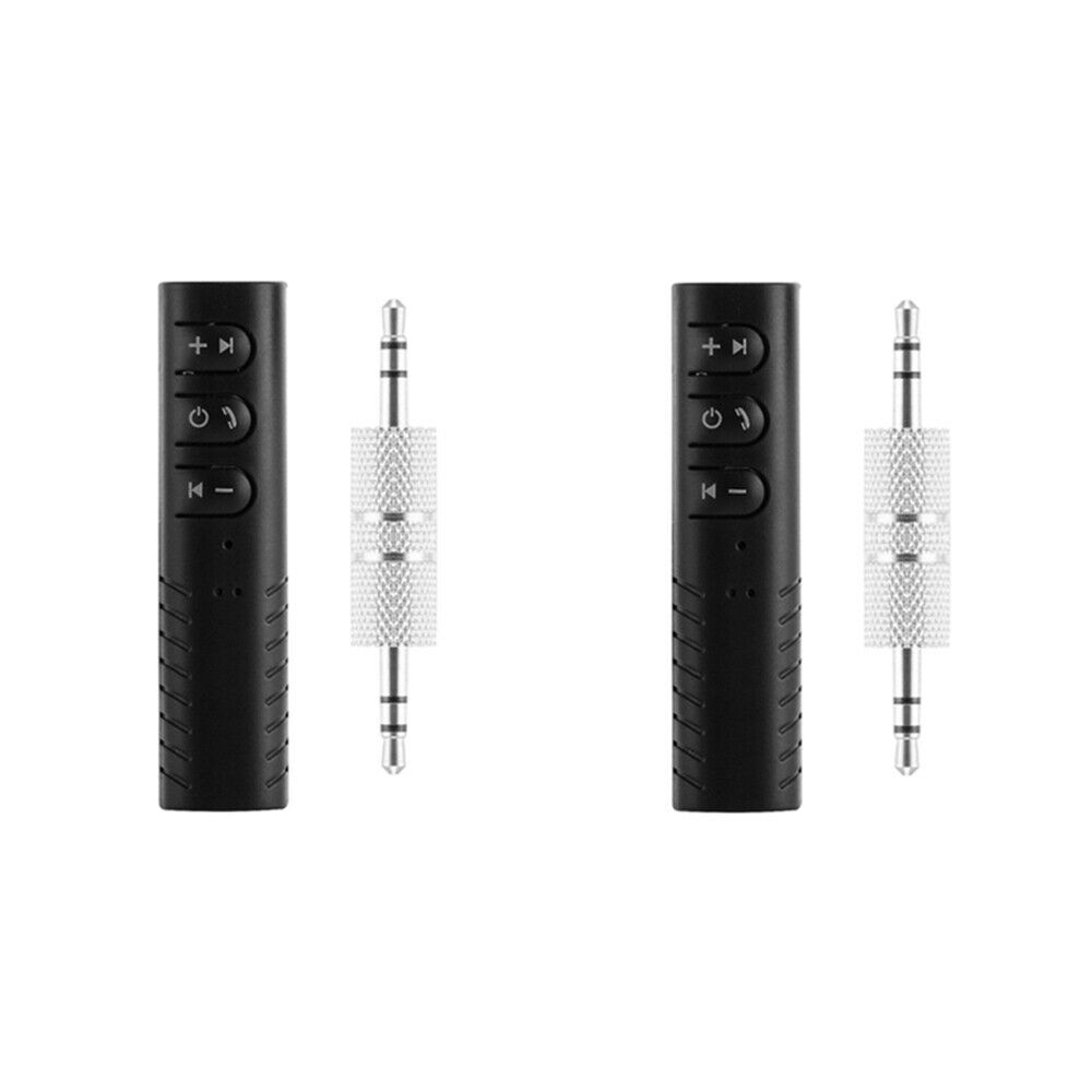 2 Pack Mini Wireless Bluetooth Receiver Car Kit 3.5mm Jack Auxiliary Adapter