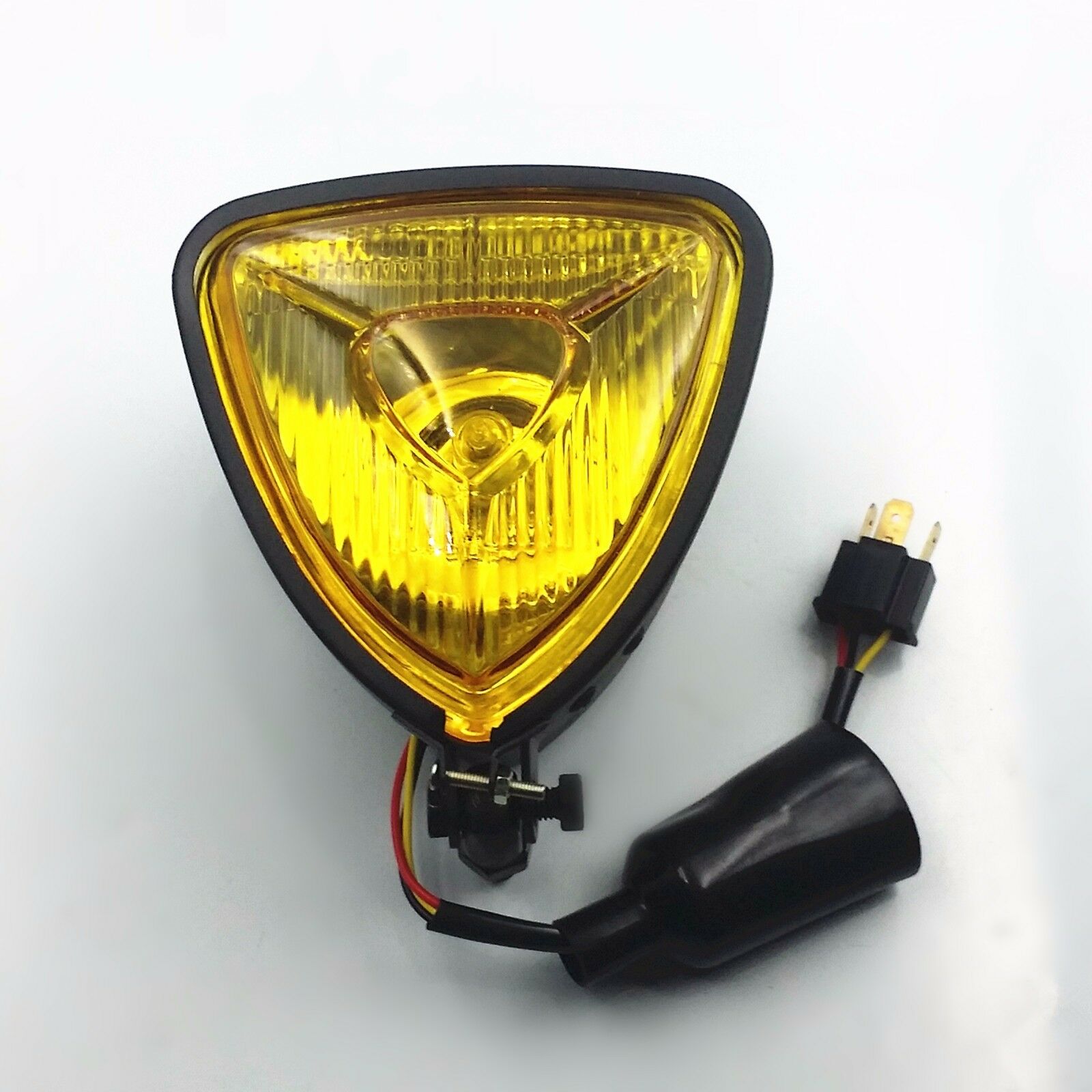 Black Triangle Motorbike Headlight Cafe Racer Street  Rat Bike Cruiser