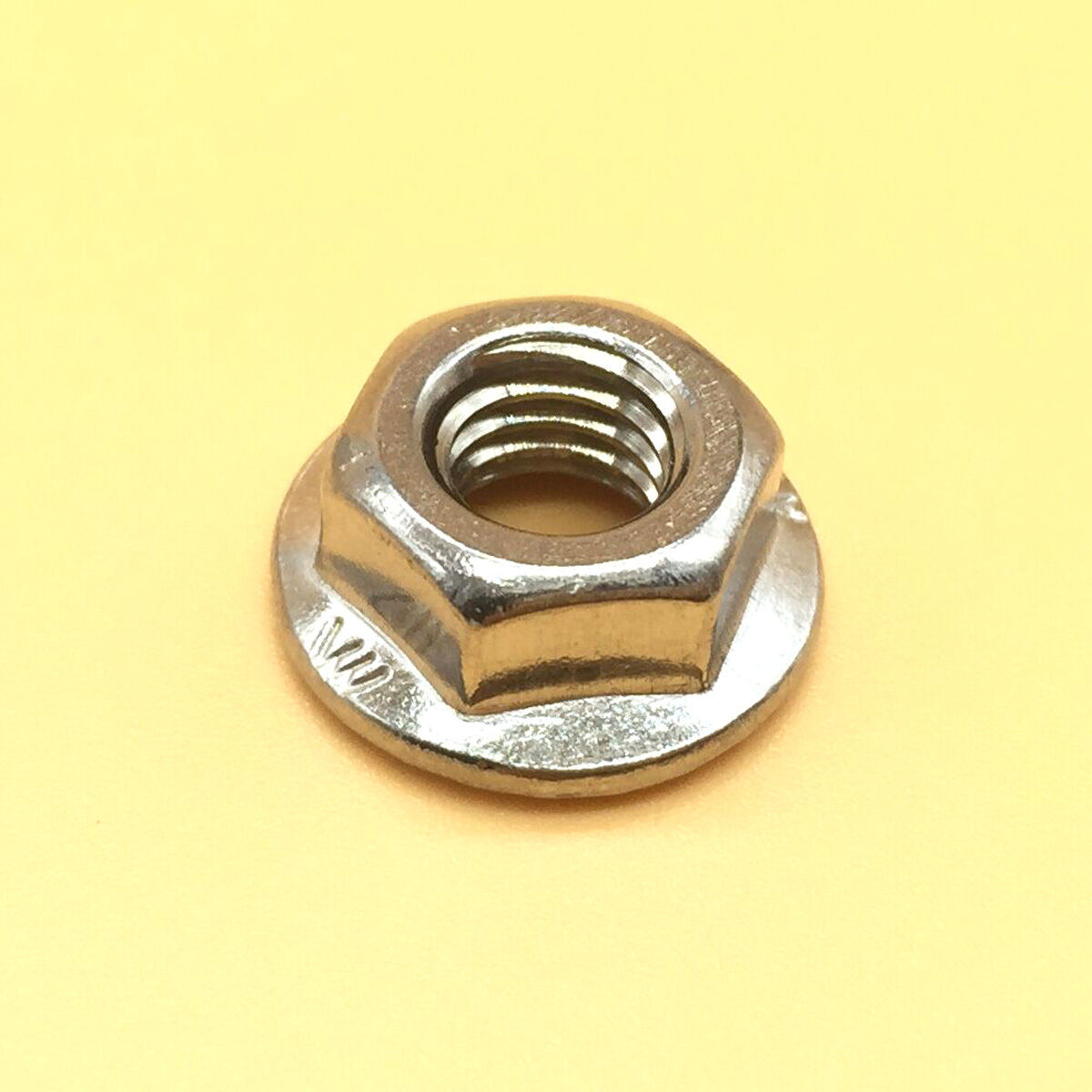 12 Pcs M10 x 1.5 Stainless Steel Flange Hex Nut Right Hand Thread [M_M_S]