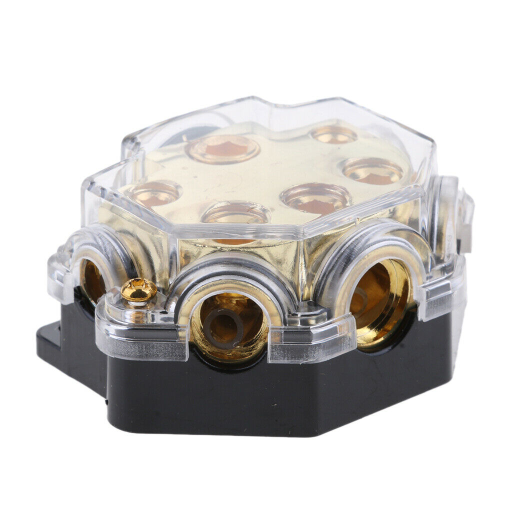5-Way Car Audio Solar Amp Power/Ground Cable Splitter Distribution Block