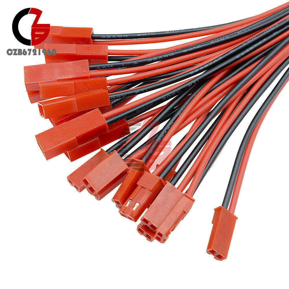 10 Pairs JST Plug Lead socket Connector Cable Wire Line 10cm Male+Female for RC