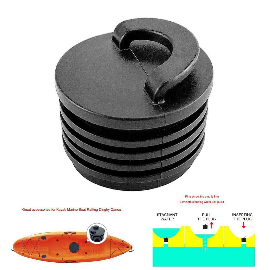 Rubber Kayak Marine Boat Scupper Plugs Canoe Drain Holes Stoppers Bung Black