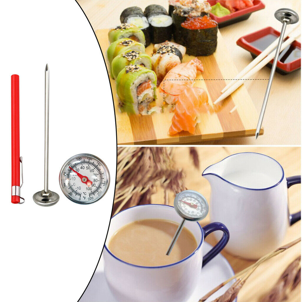 Pocket Stainless Steel Food Meat Milk Frothing Instant Read Thermometer Kit