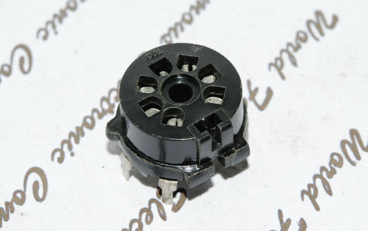 10pcs - ONEIDA 7 Pin Tube PCB Socket - brass cadmium plated contacts