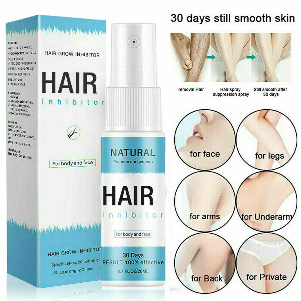 NEW-100% Natural Permanent Hair Removal Spray Stop Hair Growth Inhibitor Remover