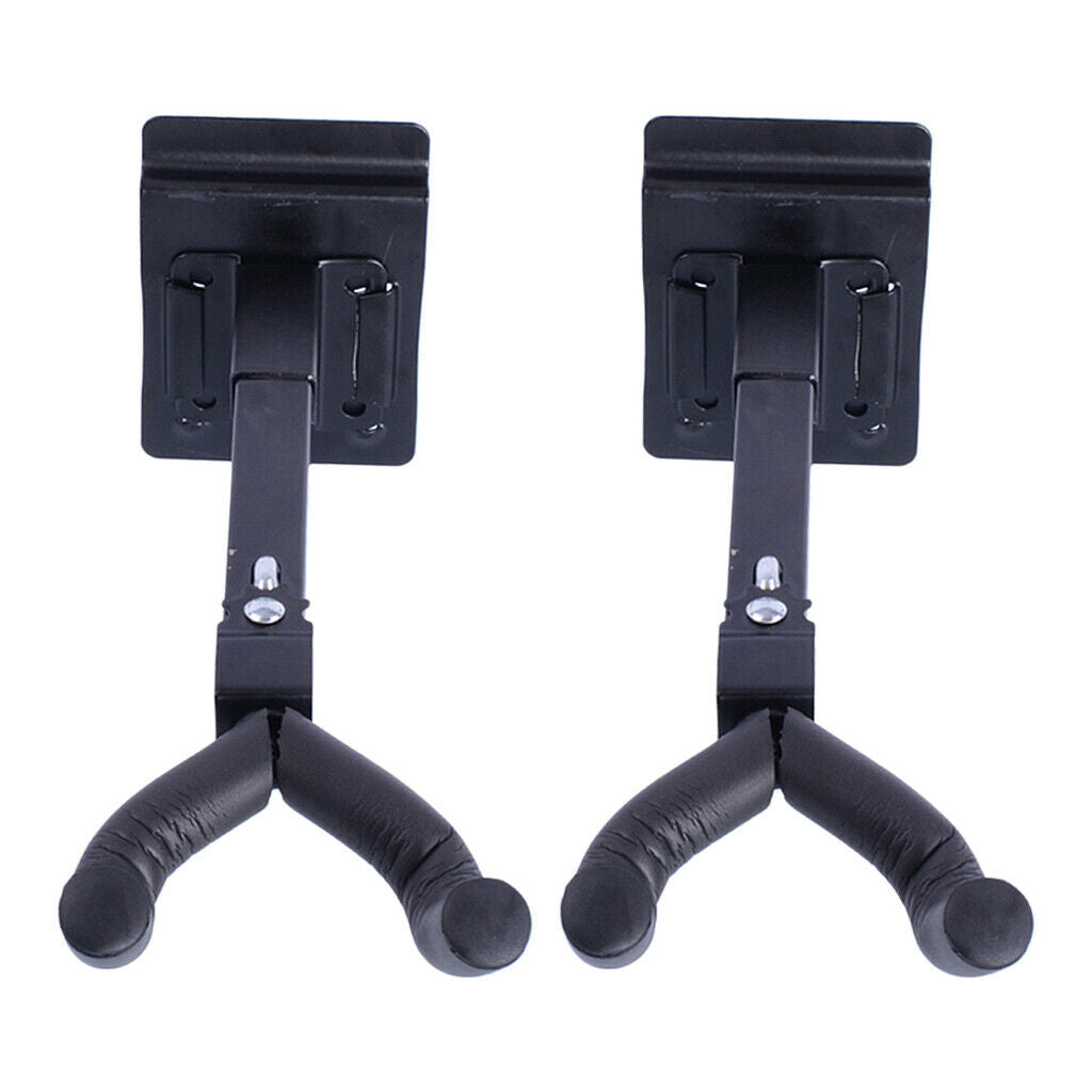 2 Pieces Iron Bass Guitar Wall Hanger Holder Storage Display Stand Rack