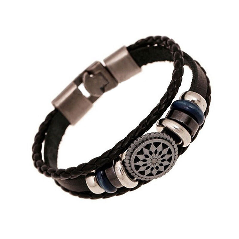 Fashion PU Retro Infinity Charm Wrap Men Women Bracelet Jewelry Punk Style Lt