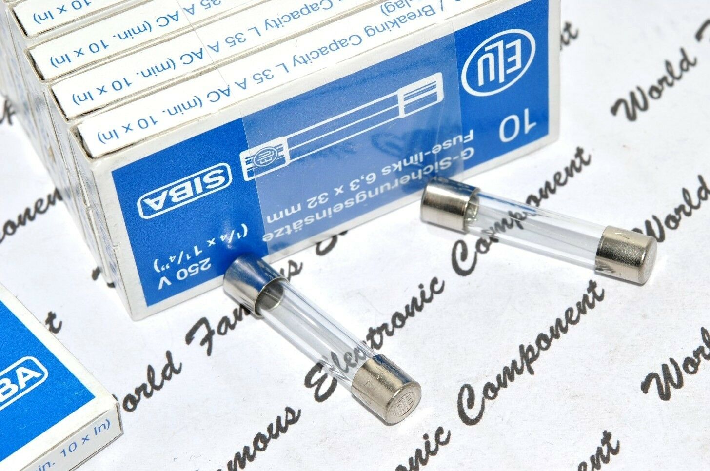 2pcs - ELU / SIBA  T 2A  250V 6.3x32mm Slow Blow Glass Fuse - For Audio