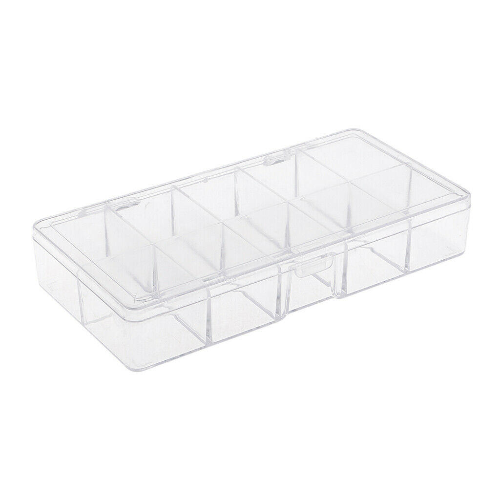 1 Piece Rectangle 10 Grid Plastic Box Storage Containers Holder for Jewelry