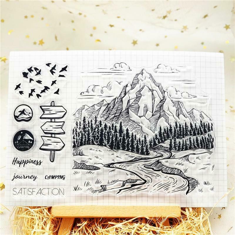 Mountains Silicone Clear Seal Stamp DIY Scrapbooking Embossing Photo Album Decor