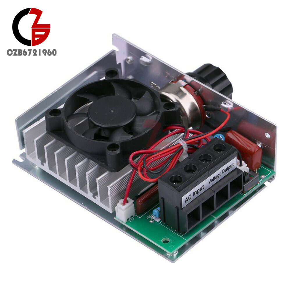 10000W AC110V Electronic SCR Regulator Voltage Motor Speed Temp Controller + Fan