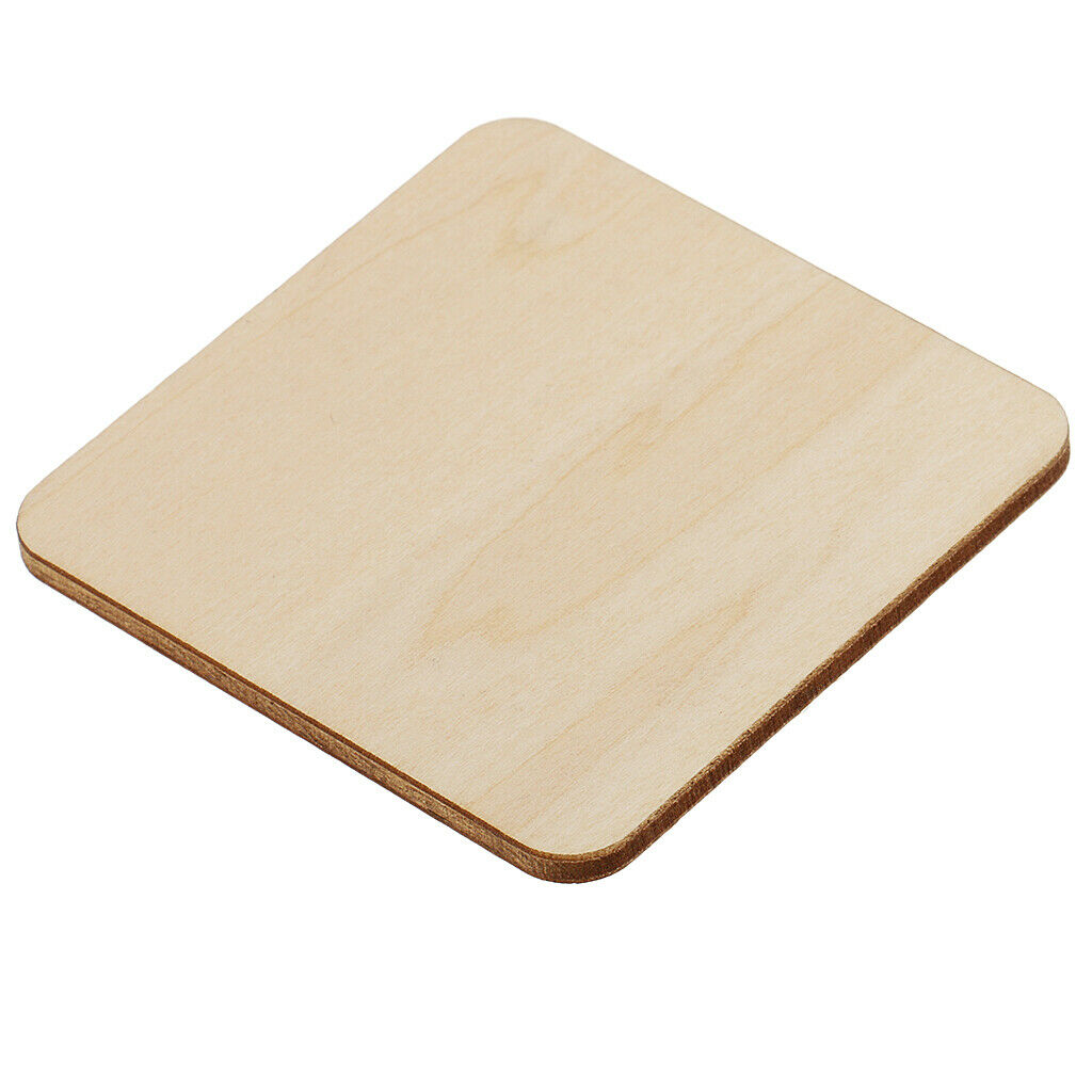 Natural Square MDF Unfinished Wood Slice Blank Plaque for DIY Craft Hobbies