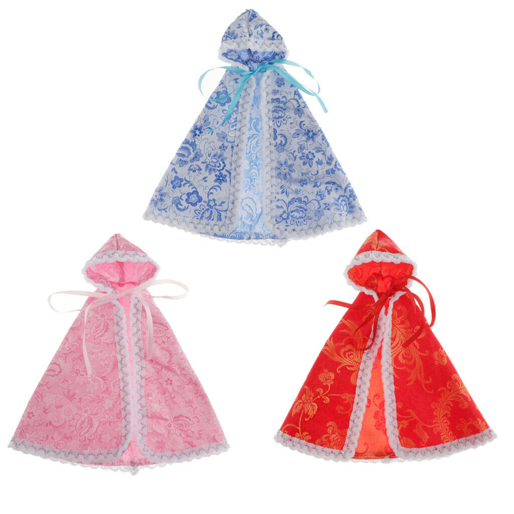 2x Costume Accs Cloak for 1/6 Blythe SD Dress Up Outfits Pink and Blue