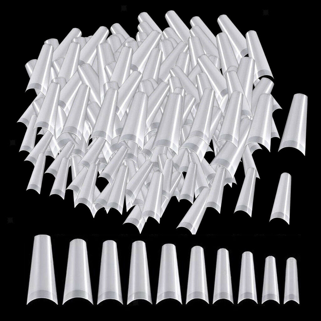 1000Pcs False Nails Half Cover Press on Nail Tips Manicure Decor 10 Sizes