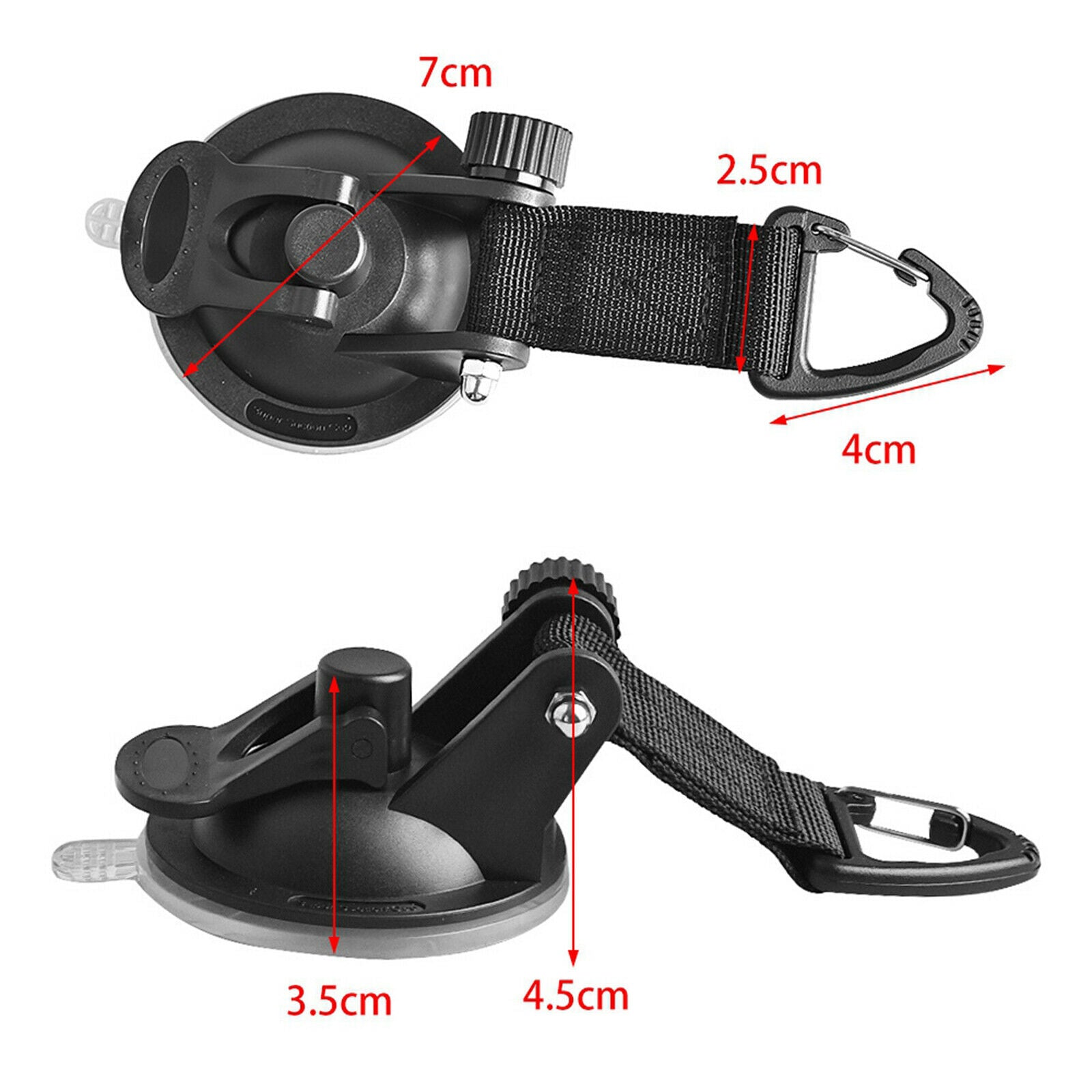 Heavy Duty Power Carabiner Suction Cup Hook for Bathroom Car Window Restroom