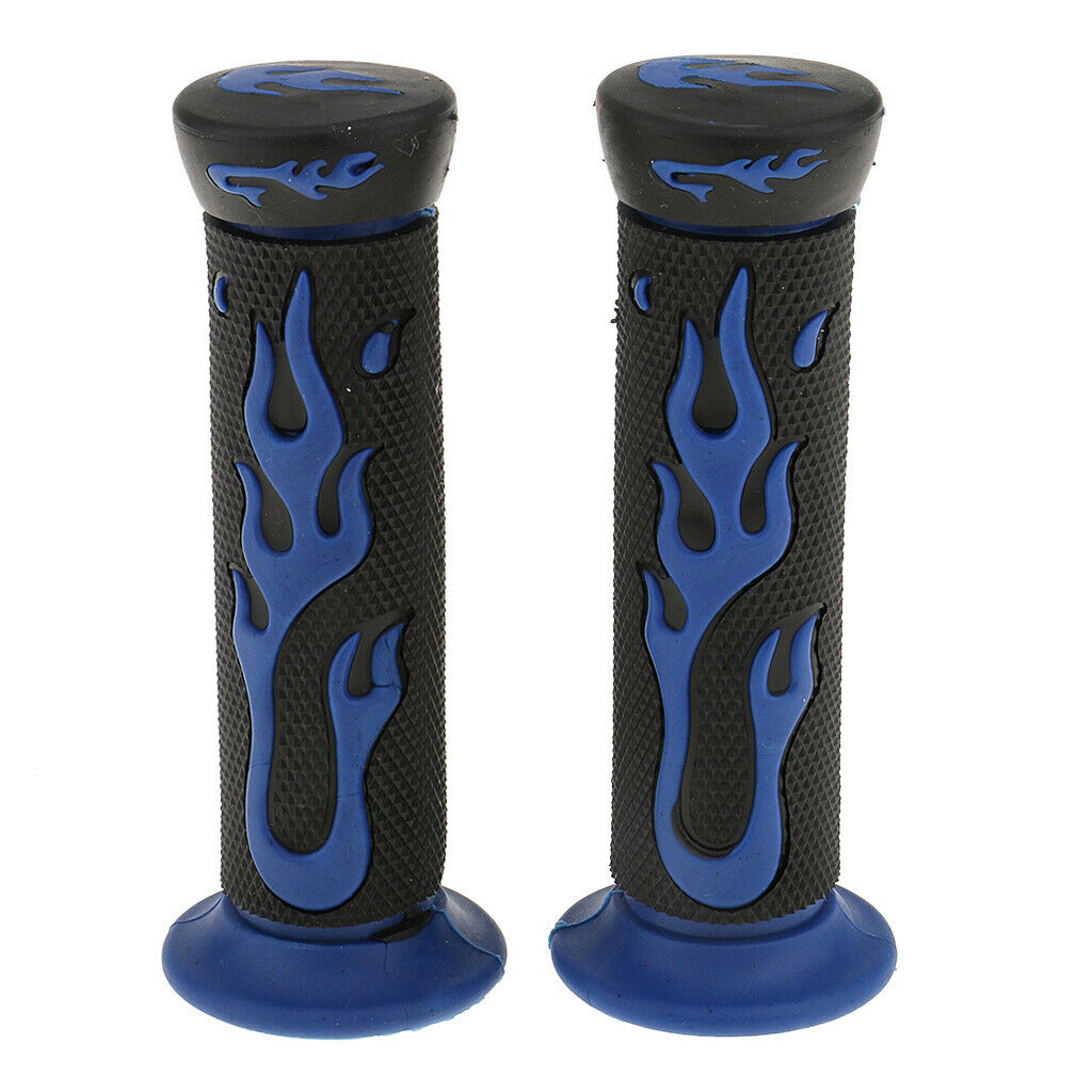 2 Pairs Blue+Green 7/8'' 22mm Motorcycle Scooter Handlebar Hand Grips