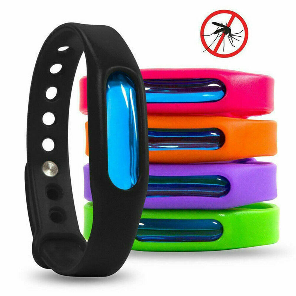 5pcs Anti Mosquito Insect & Bug Repellent Bracelet Bands Silicone Wristband g NC
