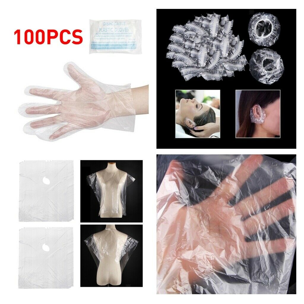 50Pcs Disposable Hair Cut Shawl Cape Gowns Capes + 100pcs Ear Cover / Gloves