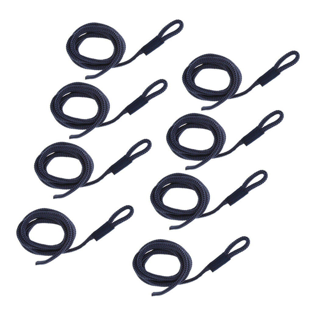 8 Lines Of Double Braided Nylon Shock Absorbers For Mooring Marine Boats (Dark