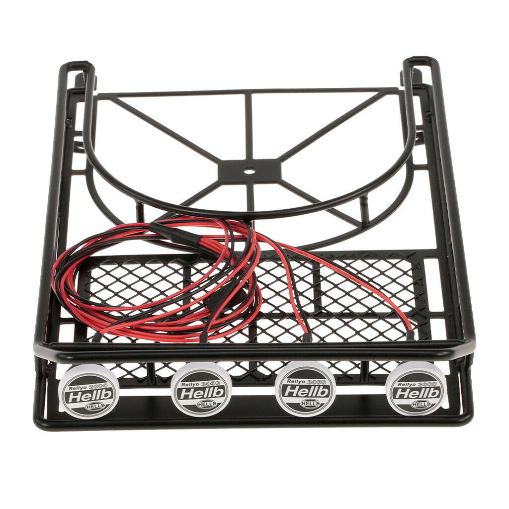 Roof Rack Cargo Basket with 4pcs LED Lights - Car Top Luggage Holder Carrier