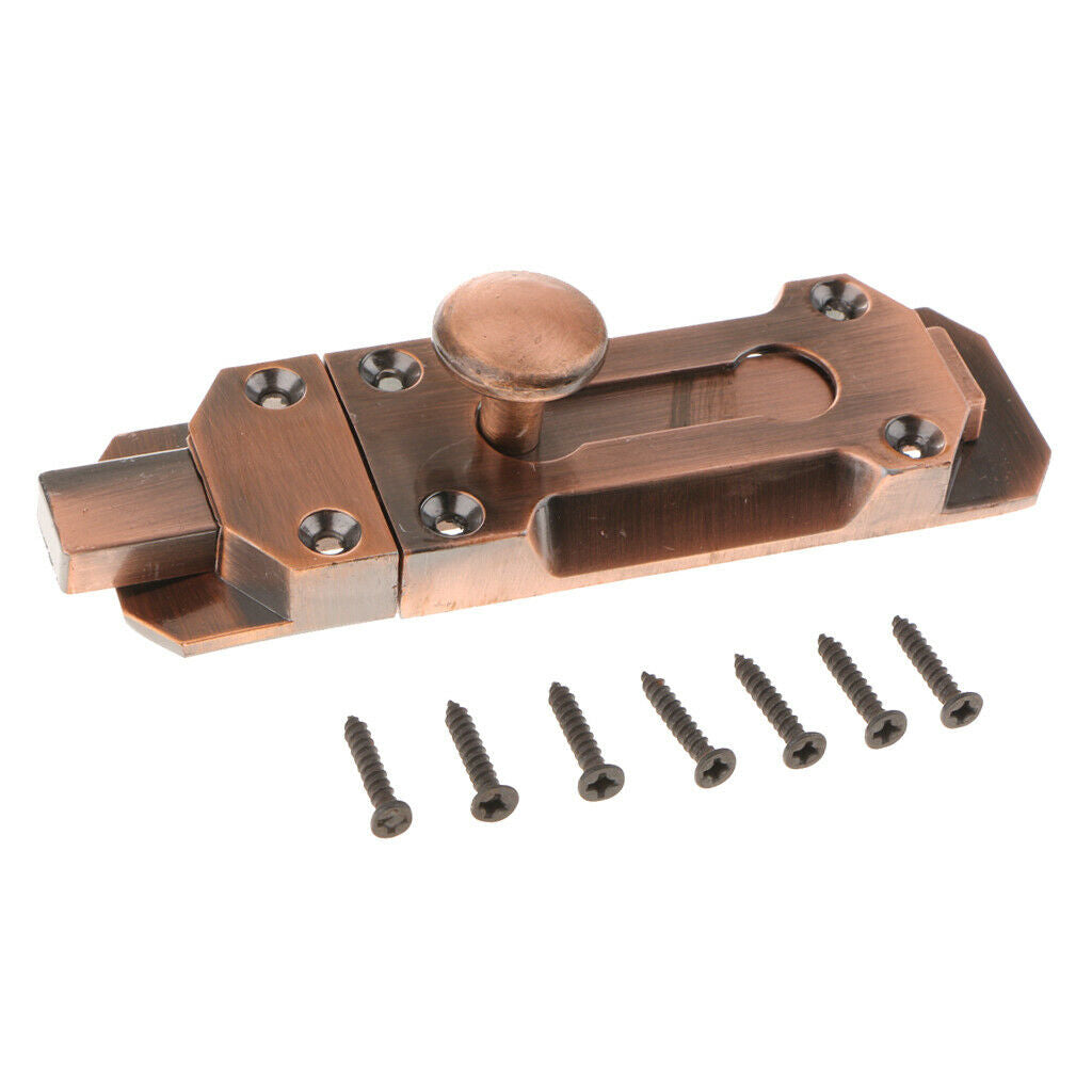 Zinc Alloy Door Slide Hasp Lock Gate Latchbolt Safety Guard Red Copper 4inch