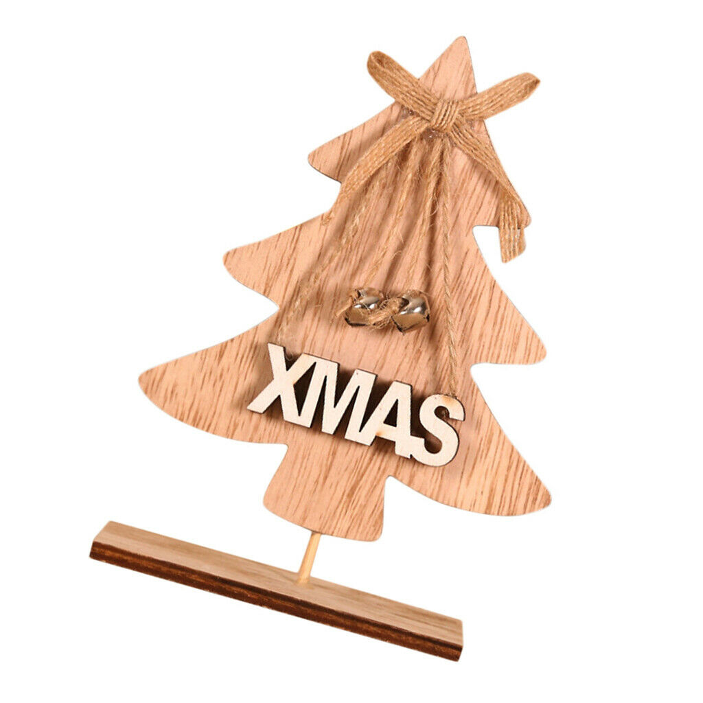 Brown Wooden Christmas Tree Desktop Ornaments Table Party Hanging Decoration