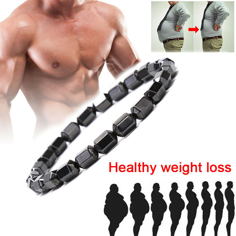 Natural Magnetic Hematite Black Beads Health Care Bracelet Bangles Men Je.l8
