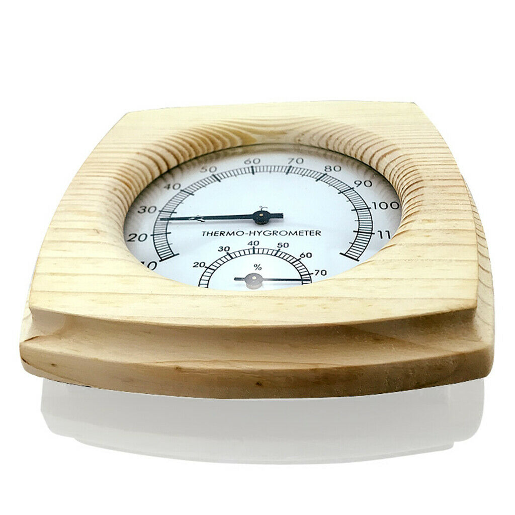 Wood Sauna Thermometer, Sauna Room Hygrometer Thermometer Digital Sauna