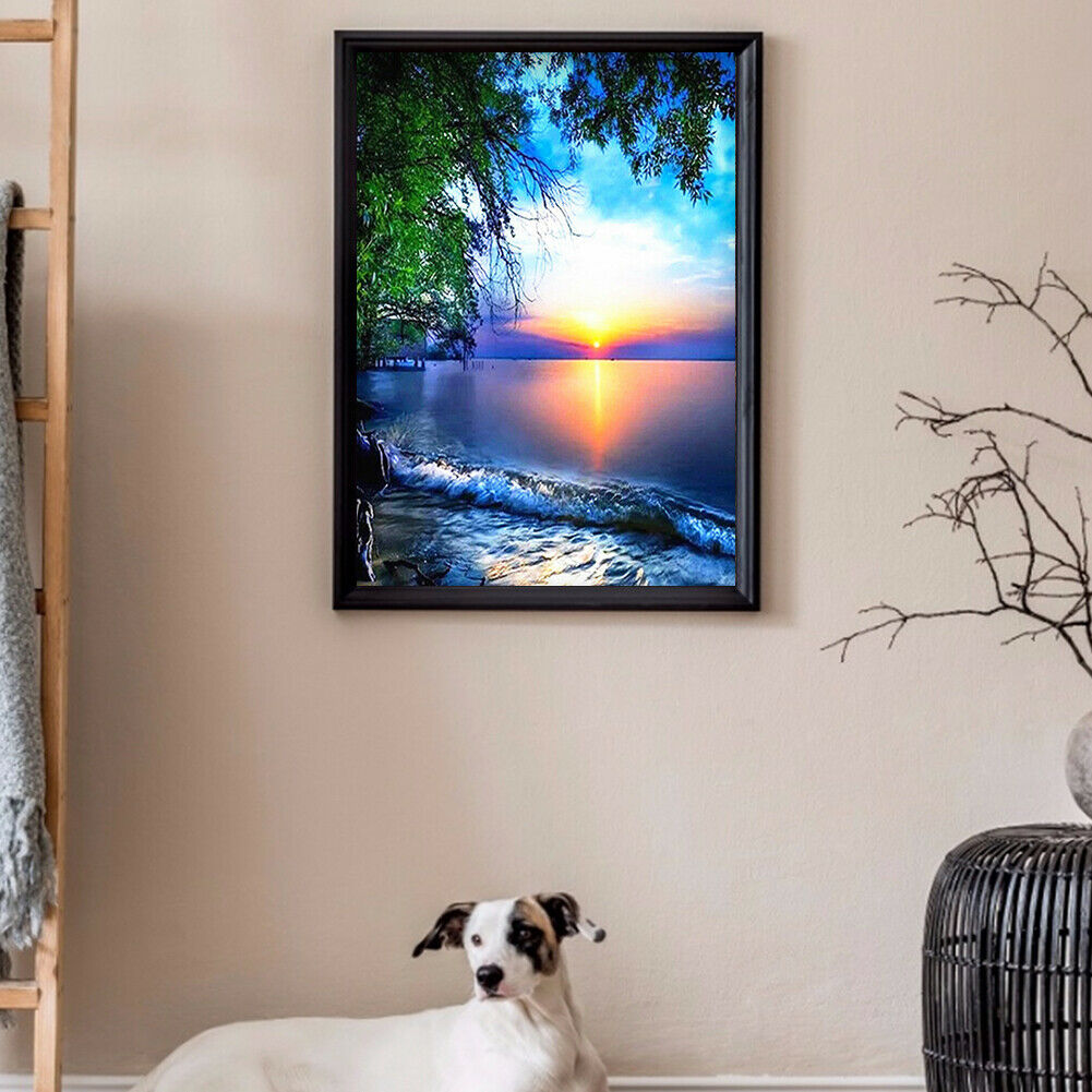 Full Square Drill Mosaic DIY Sunrise 5D Diamond Painting Poster Art Home Decor @