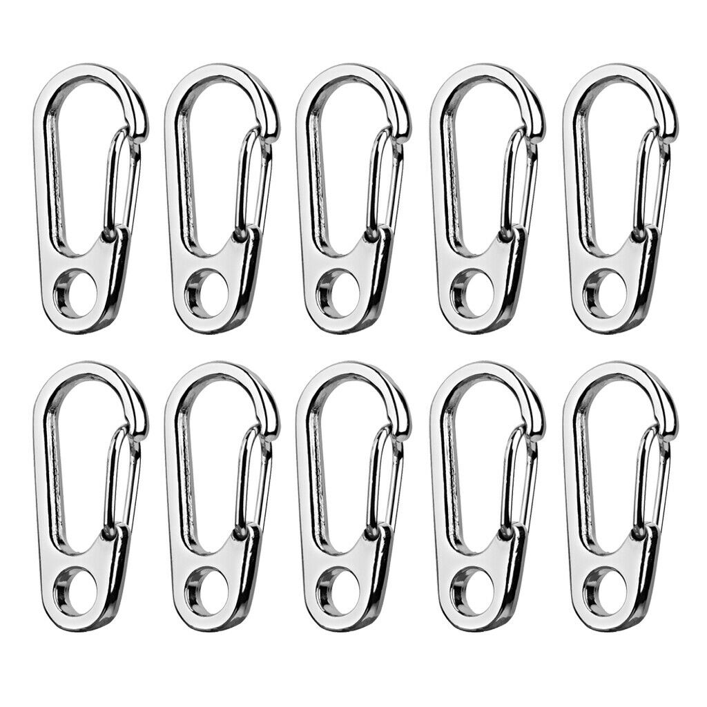 20x Outdoor Split Keychain Buckle Clasp Ring Clip Carabiner Spring Hook