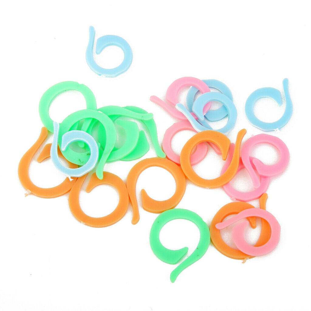 40pcs Colorful Plastic Locking Stitch Markers Split Stitch Ring Markers DIY